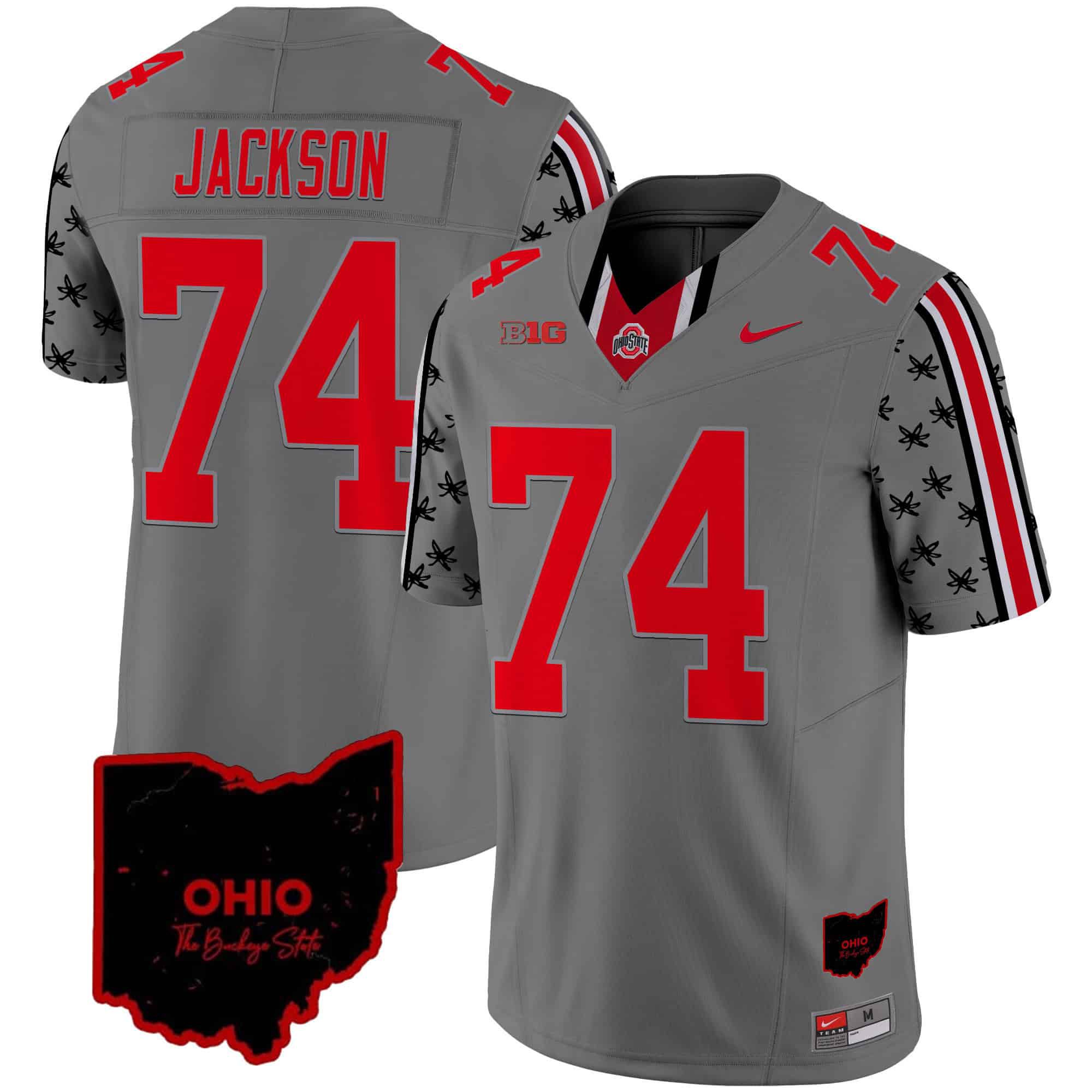 Men Ohio State Buckeyes #74 Jackson Grey 2024 Nike Home Patch Vapor Limited NCAA Jersey->indianapolis colts->NFL Jersey